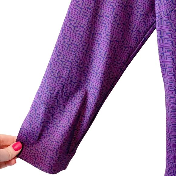 Ellie Kai Purple Geometric Dress Nylon Spandex Midi Size 4 - Picture 4 of 7